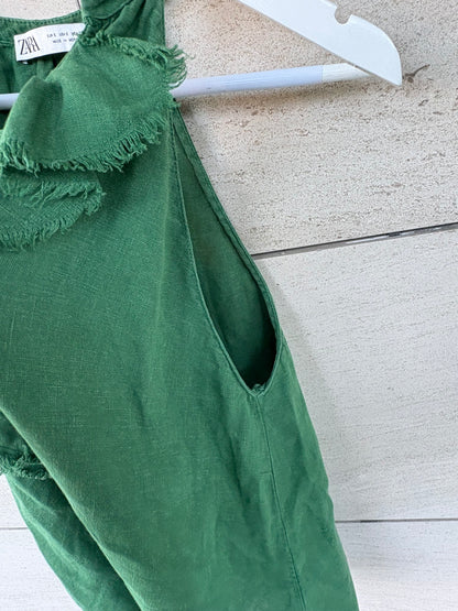 ZARA. Total look lino verde. T S