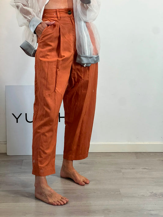 COMPTOIR DES COTONNIERS. Pantalón caldero pinzas con lino