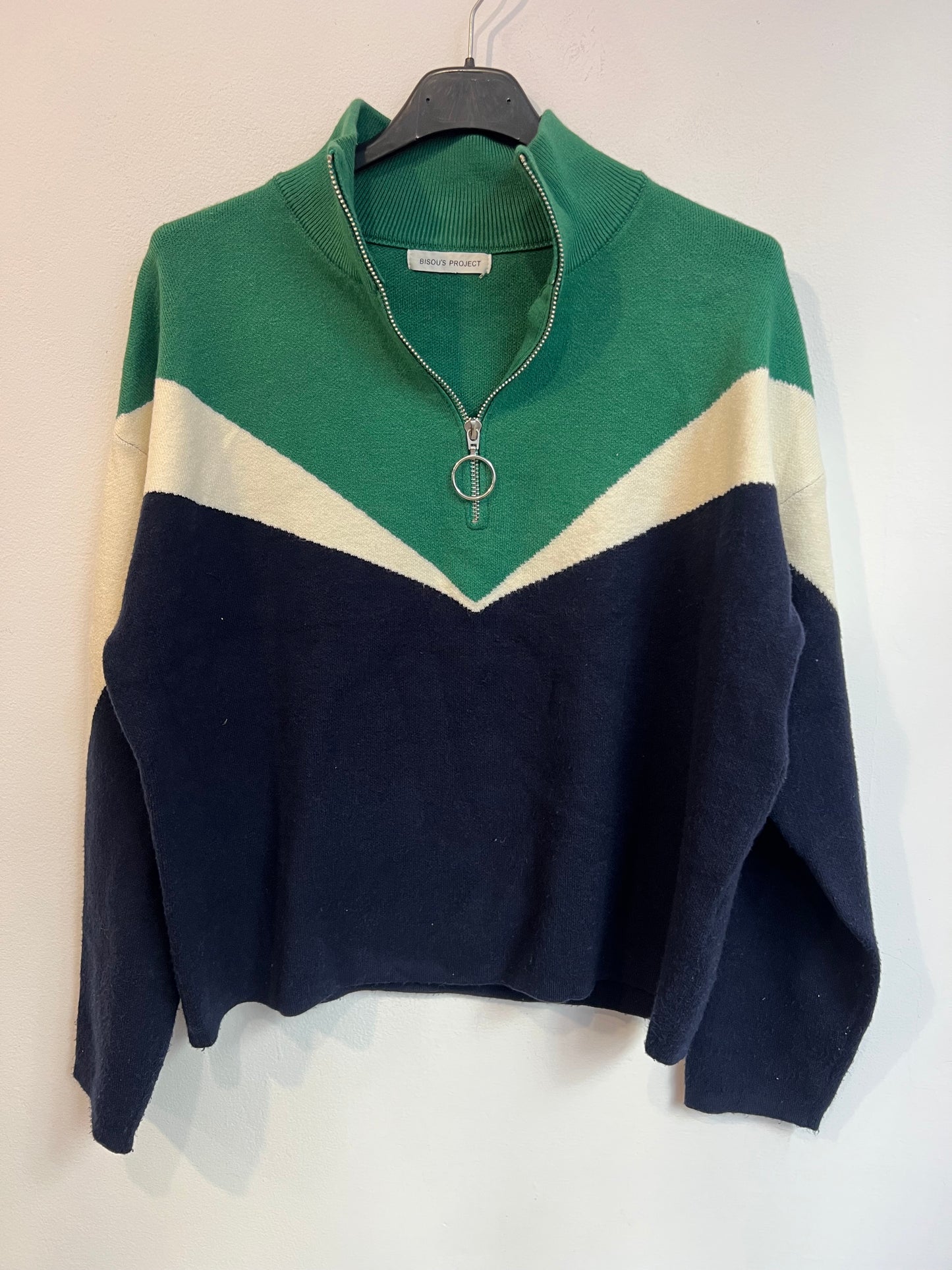 BISOU´S PROJECT. Jersey tricolor cremallera. T S