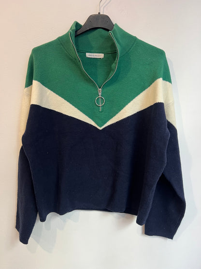 BISOU´S PROJECT. Jersey tricolor cremallera. T S