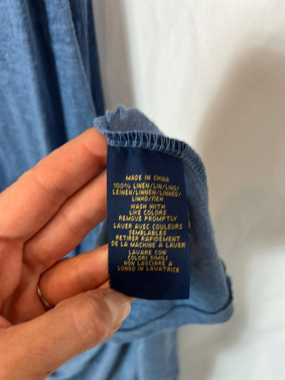 POLO RALPH LAUREN. Long blue linen dress. TS