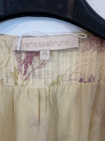 VANESSA BRUNO. Vestido corto cruzado seda. T 34