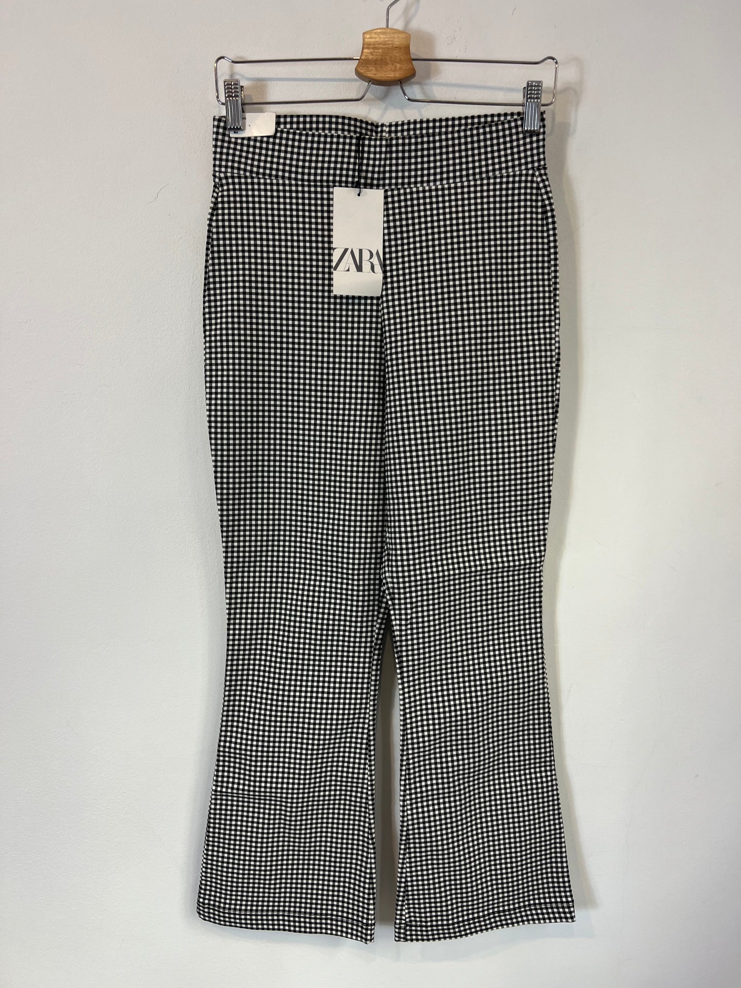 ZARA. Pantalón vichy elástico. T L (M)