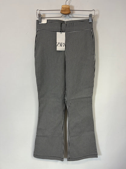 ZARA. Pantalón vichy elástico. T L (M)