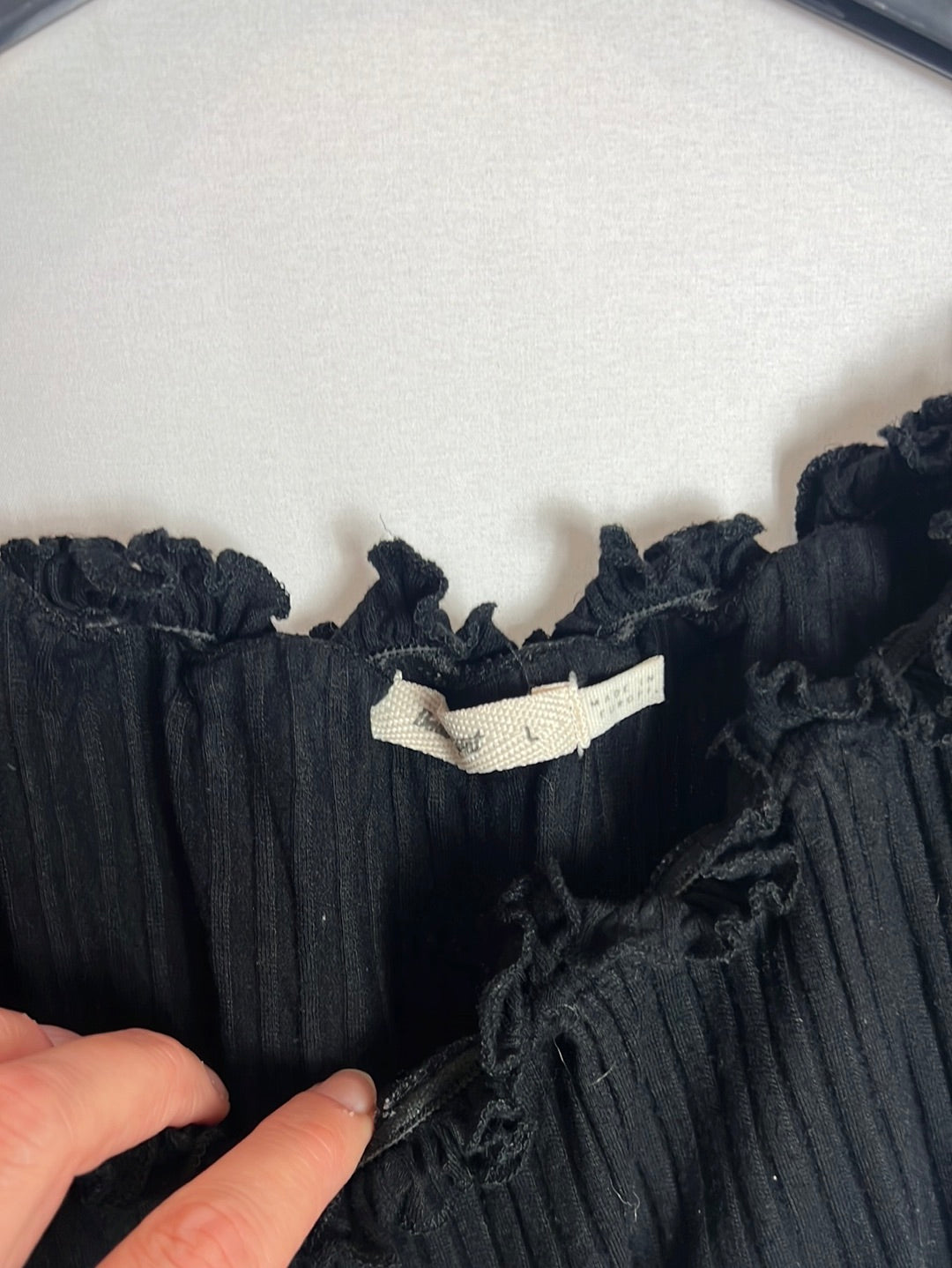 DOUBLE AGENT. Croptop canalé elastico T L