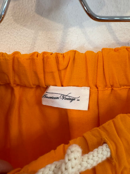 AMERICAN VINTAGE. Falda midi naranja de algodón