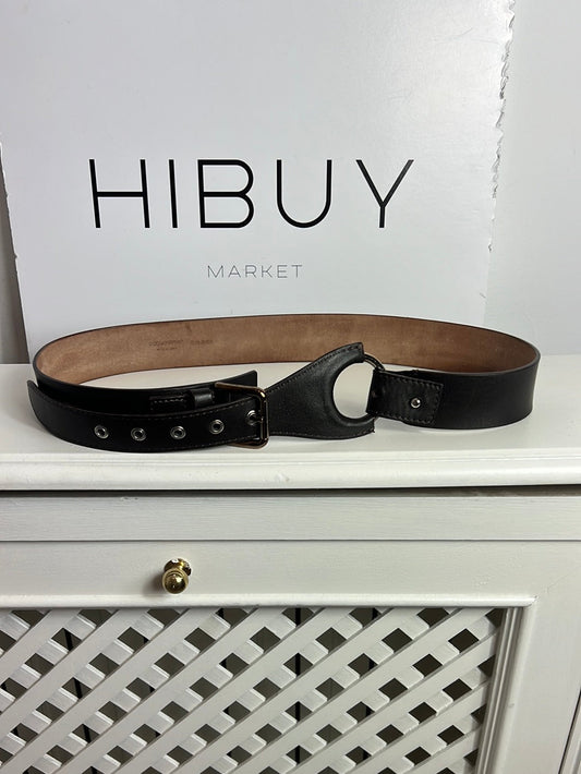 DOLCE&amp;GABBANA. Adjustable dark brown leather belt. 95 cm.
