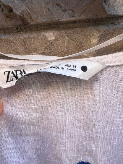 ZARA. Long dress with embroidered palm trees. TM