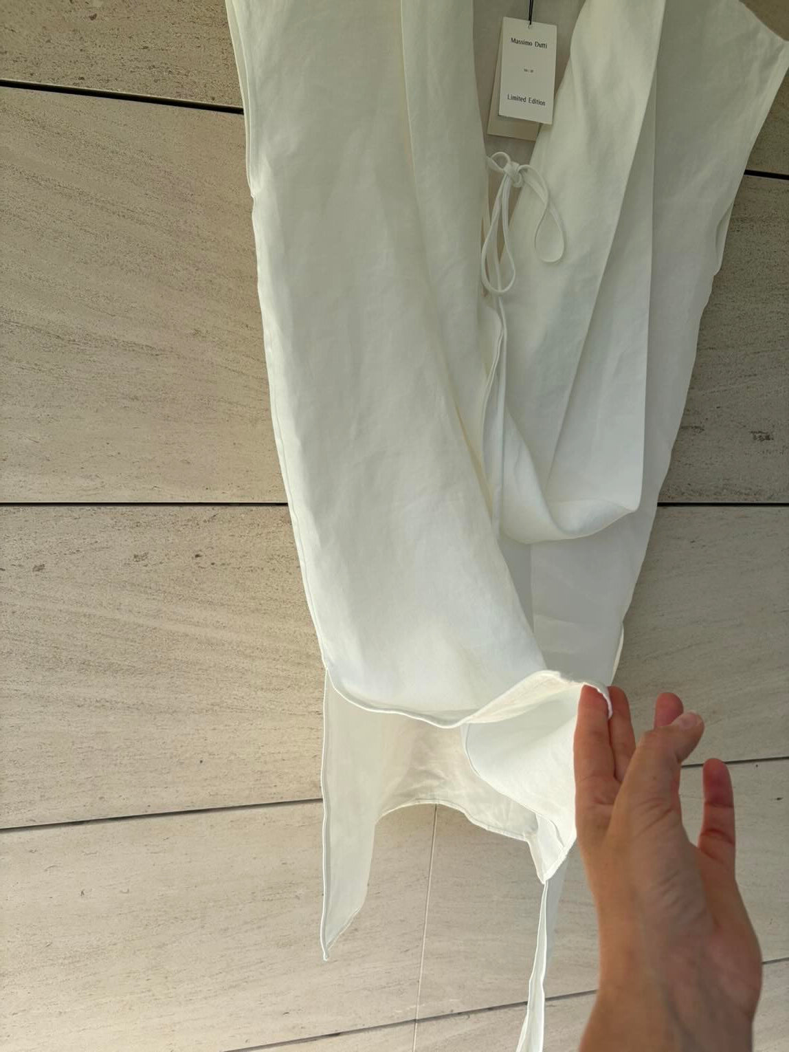 MASSIMO DUTTI Limited Edition. Vestido corto/top  blanco lino lazada