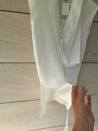 MASSIMO DUTTI Limited Edition. Vestido corto/top  blanco lino lazada