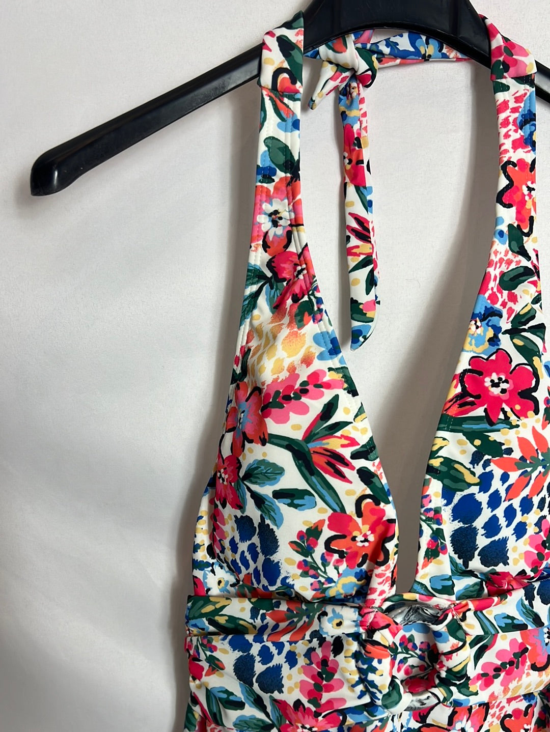 PRIMARK. Bañador flores atado al cuello. T 38