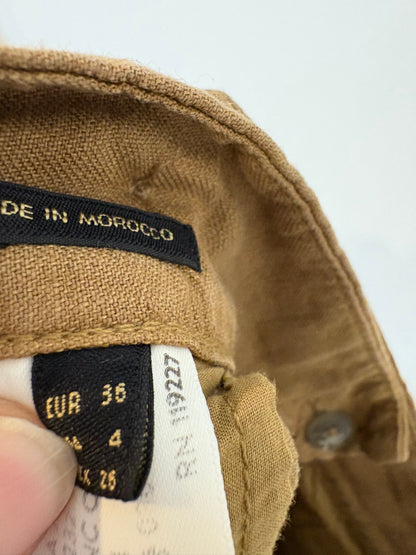MASSIMO DUTTI. Pantalón marrón claro mezcla