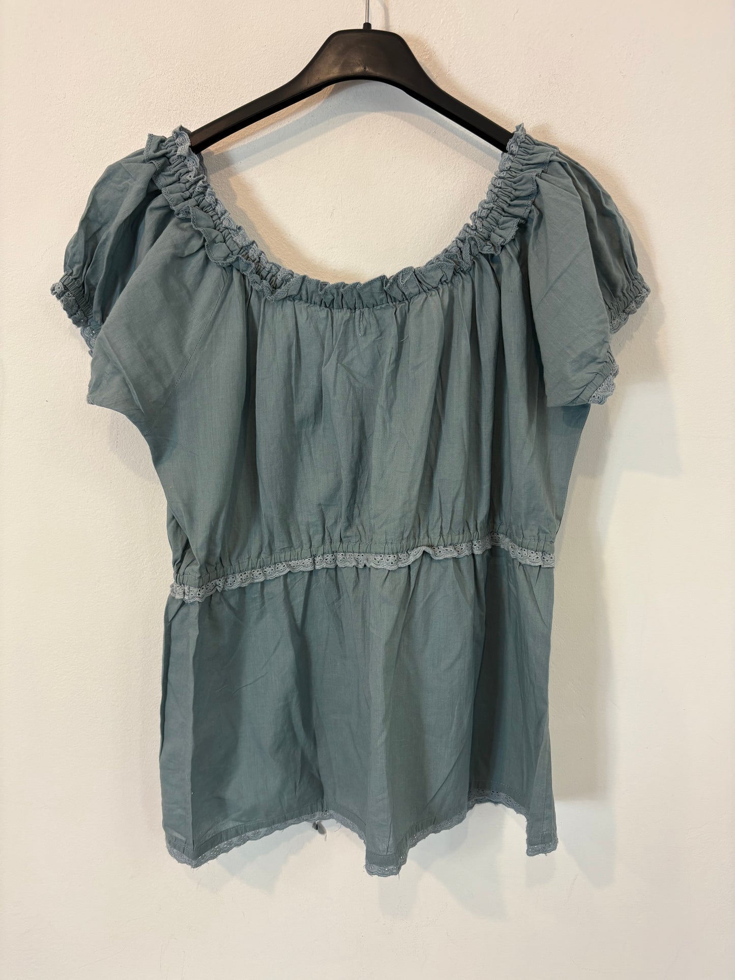 BANJHARA FORMENTERA. Top azul bordado  TU(S)