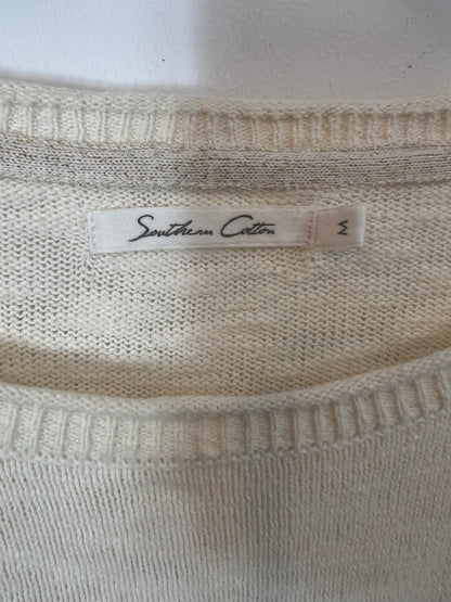 Beige blue striped Tm sweater