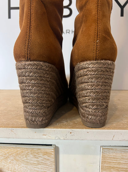 ALHAMAS. Botas altas ante elástico camel. T 37