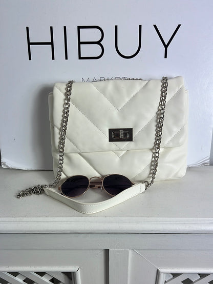 INSIDE. Bolso guateado blanco