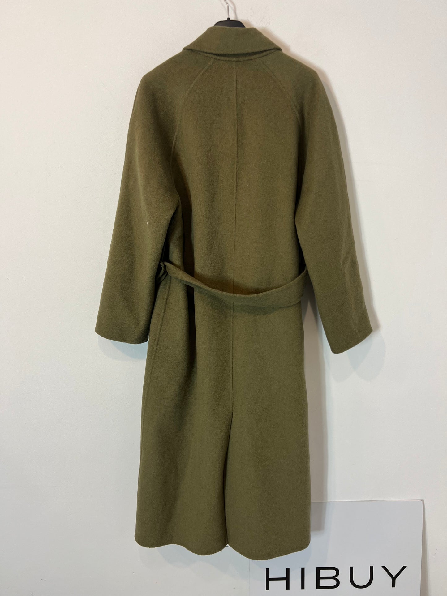 YERSE. Abrigo largo lana verde. T S