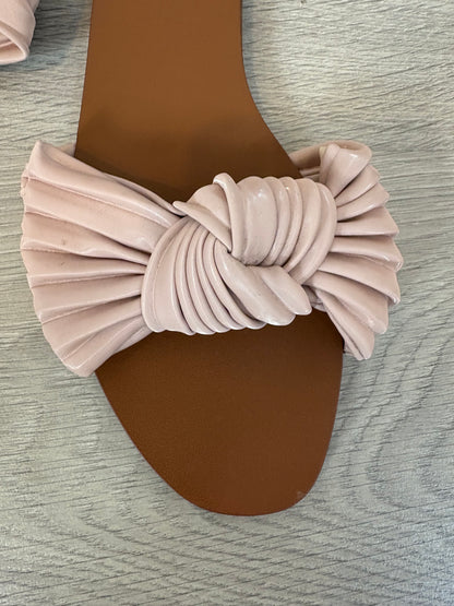 ZARA. Pink gathered strap flat sandal. Size 38