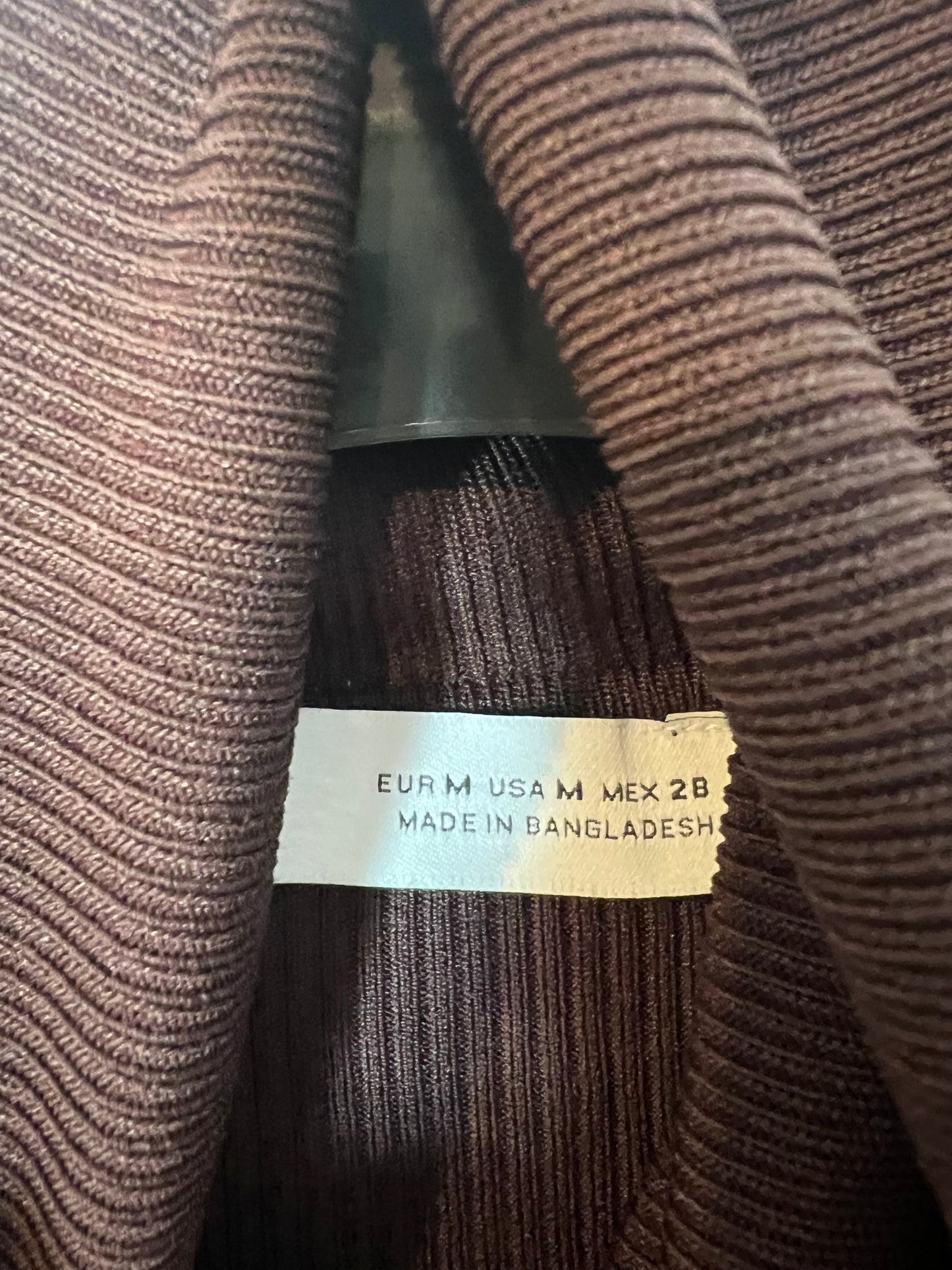 ZARA. Jersey/top marrón canalé T.m