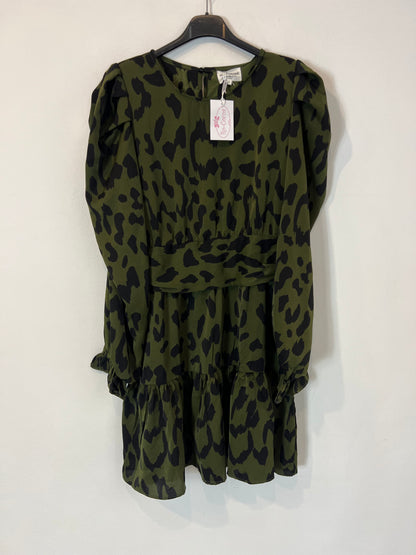 RETRO&amp;ICONE. Short green print dress TL