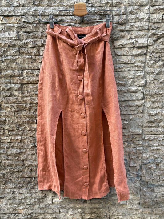 HERON. Falda caldero lino aberturas. T XS