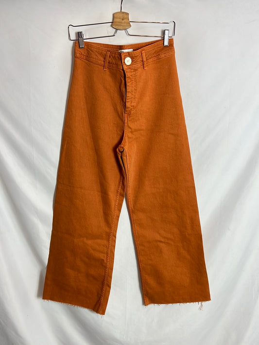 ZARA. Pantalón culotte naranja T.38