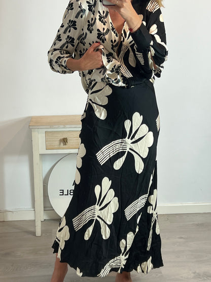 ZARA. Two-tone satin long dress. TM