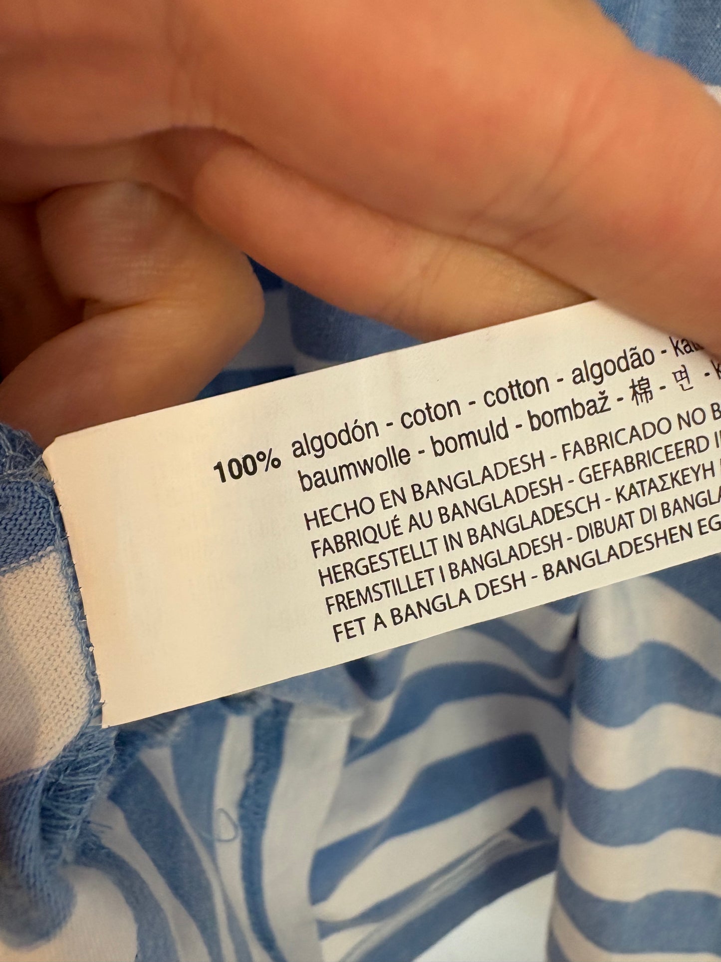 ZARA. Camiseta azul rayas. T M