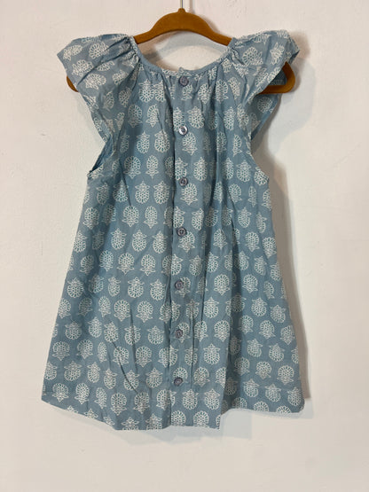 GOCCO. Vestido azul estampado. T 4 años