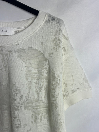 IRO. Ecru top with semi-sheer details. TL