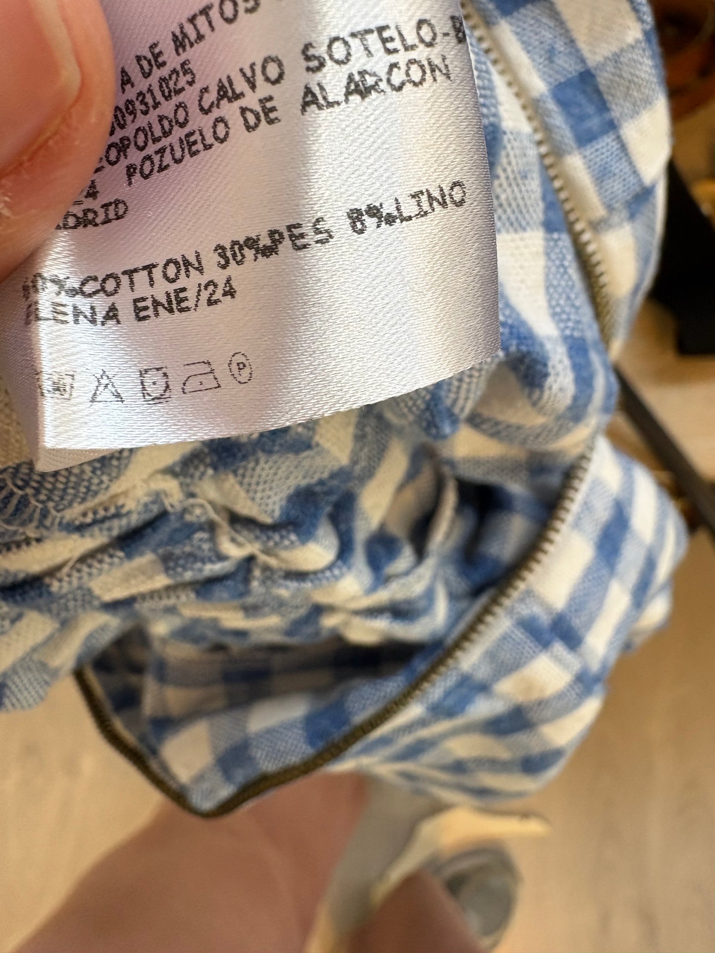 LA CASITA DE MITOS ROCA. Mono vichy azulón lino