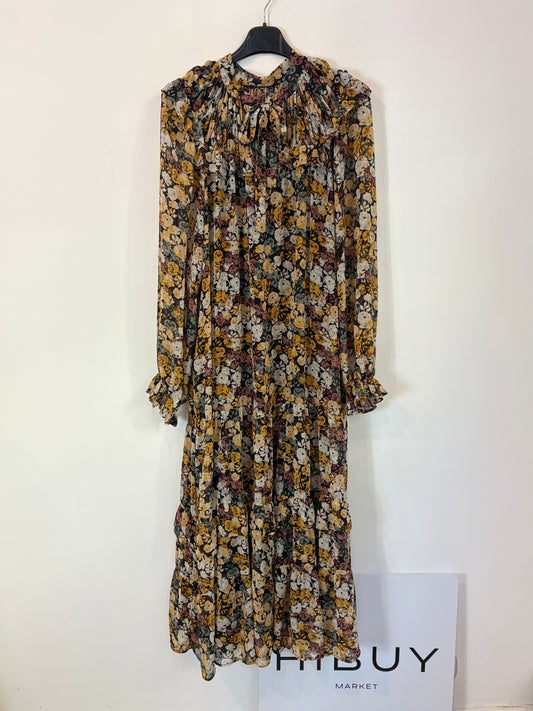 MANGO. Vestido largo estampado vaporoso