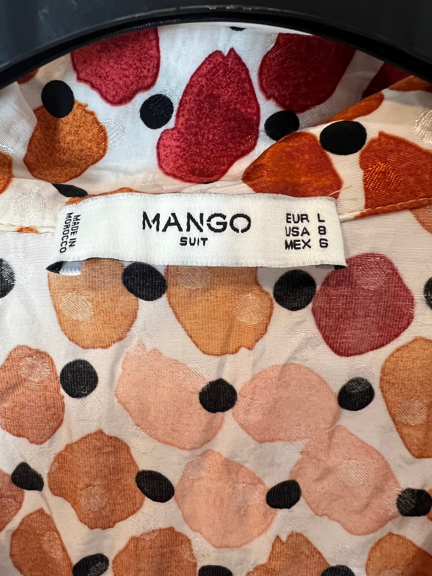 MANGO. Blusa estampada manga corta T.l