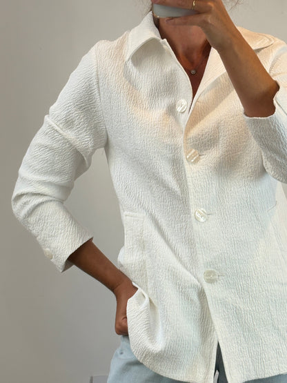 ZARA. White textured jacket. S (XS, S(M))