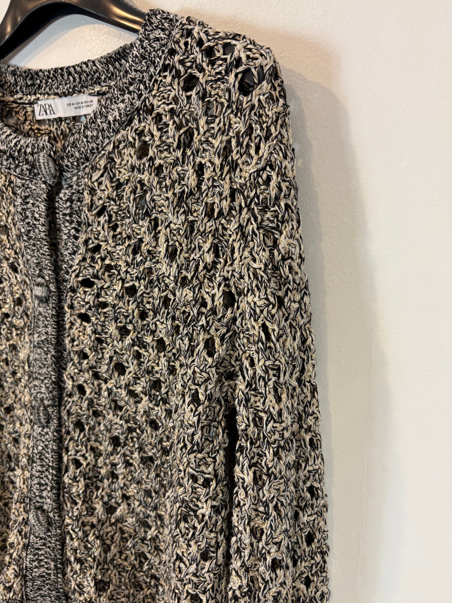 ZARA. Chaqueta punto abierto T.m