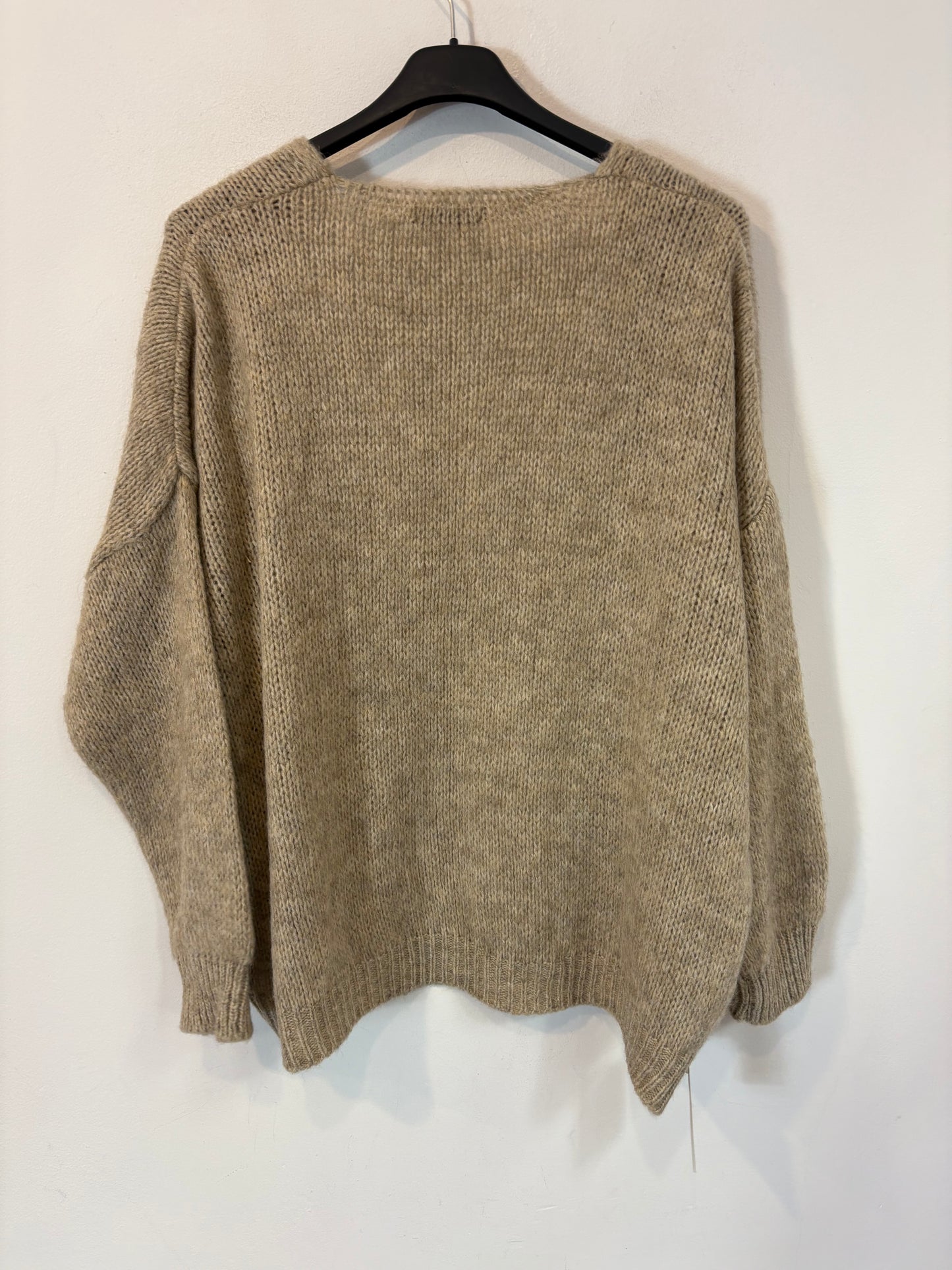 OTHERS. Mottled beige knit jacket. TS/M