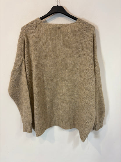 OTHERS. Mottled beige knit jacket. TS/M