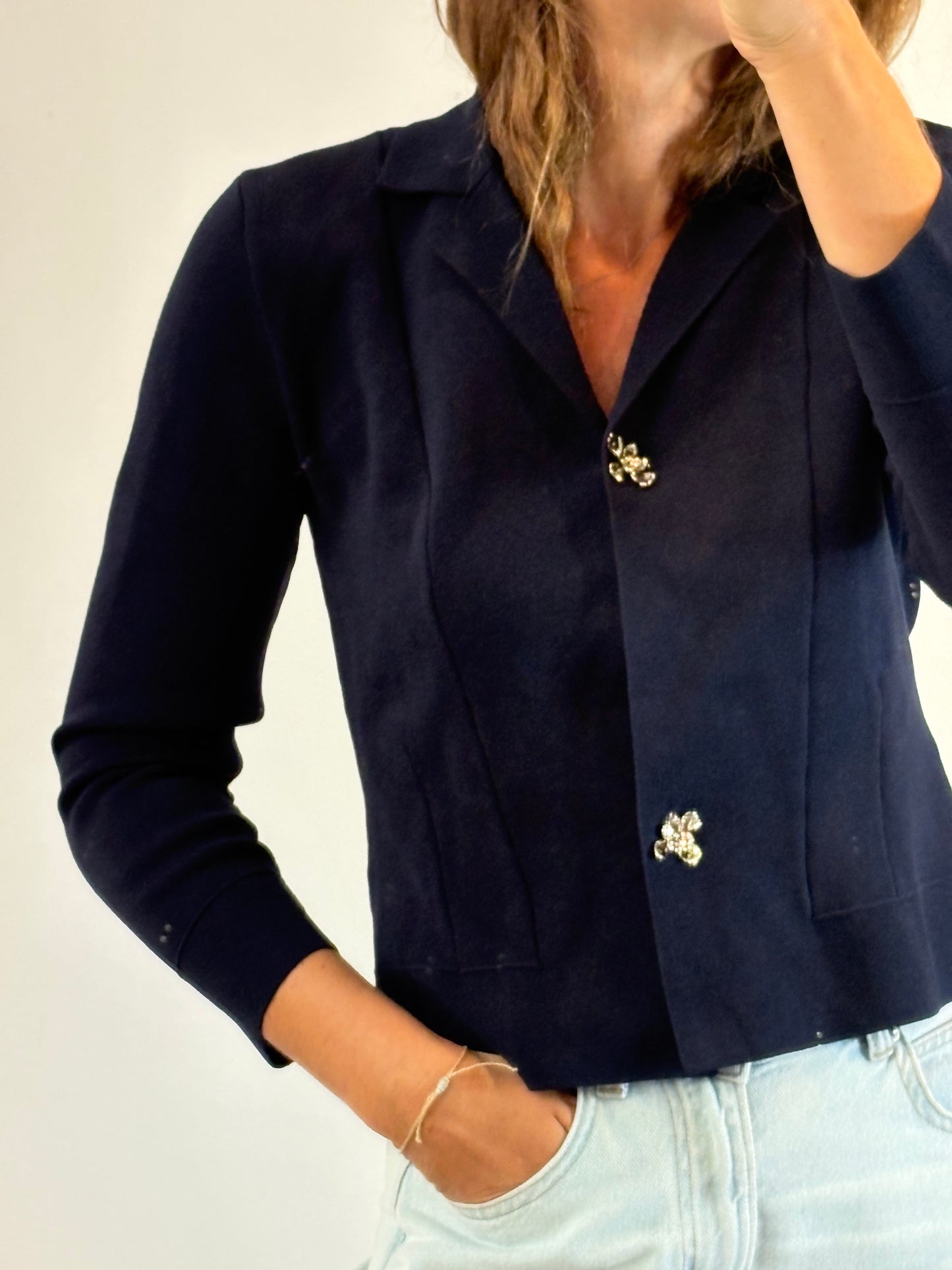 ZARA. Blue knit jacket TM