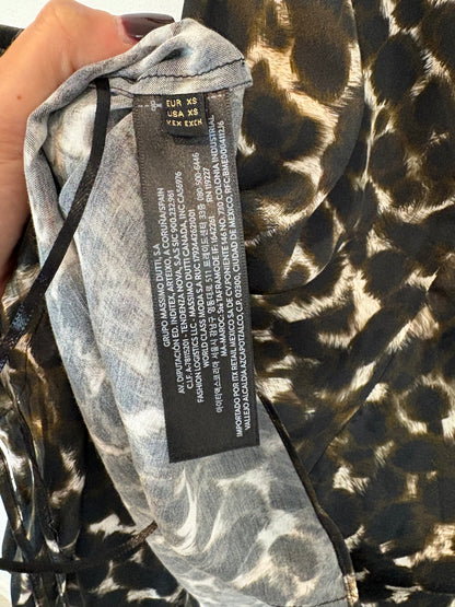 MASSIMO DUTTI. Printed top and skirt set. Size XS/S