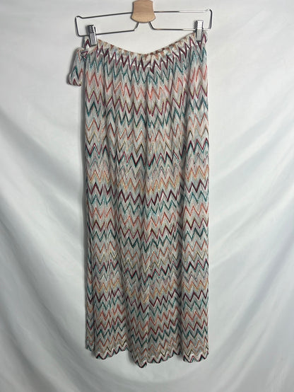 MISSONI. Pantalón zig zag aberturas. T44(s/m)