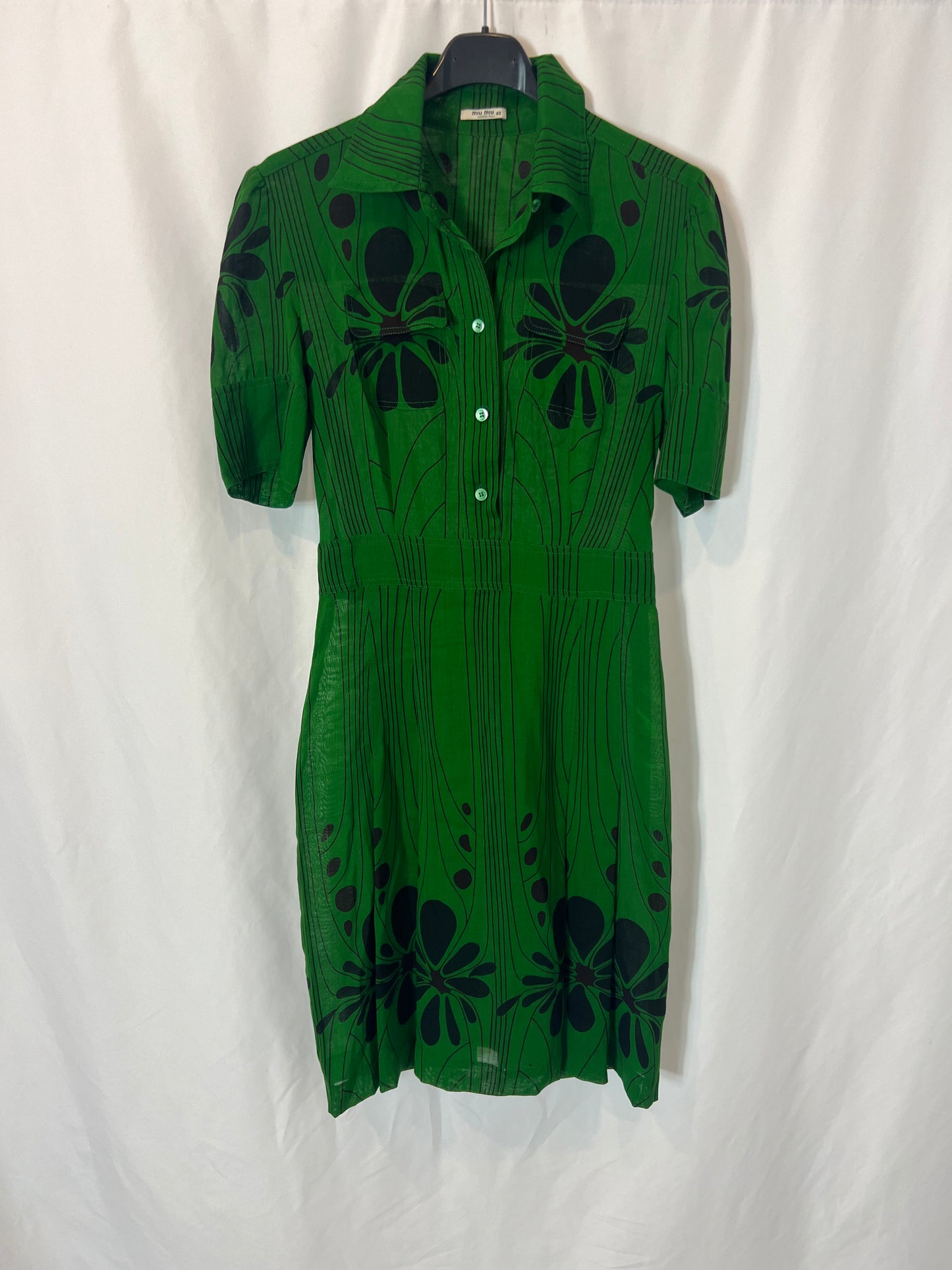 MIU MIU. Short green dress size 40