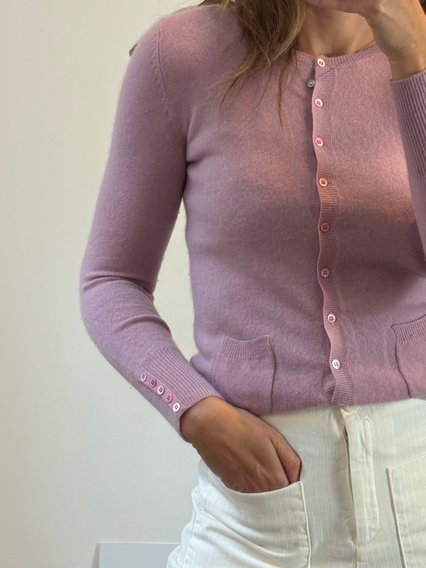 EASY WEAR. Chaqueta malva cashmere