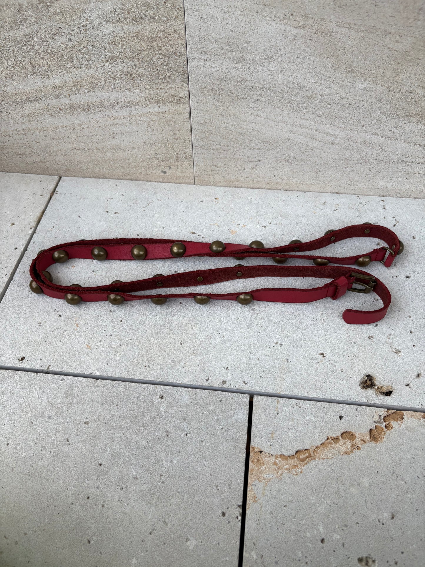 ZADIG&amp;VOLATIRE. Red double-wrap leather belt. TS/M