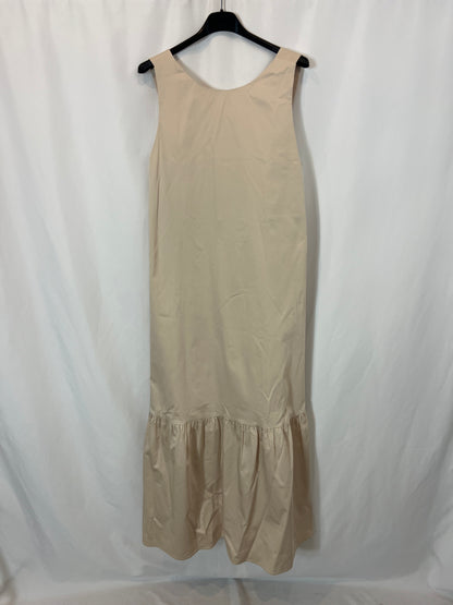 MASSIMO DUTTI. Beige midi dress with back detail. TXS