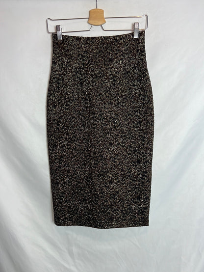 CORTANA. Textured midi pencil skirt. Size 38