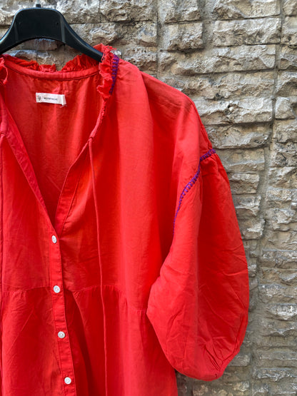 WOMEN´SECRET. Vestido largo rojo bordados. T M