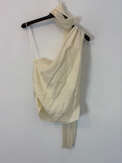 ZARA. Top lino asimétrico. T M