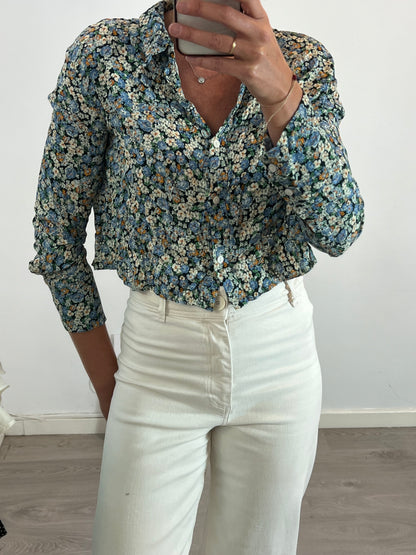 ZARA. Floral Crop Blouse Tm