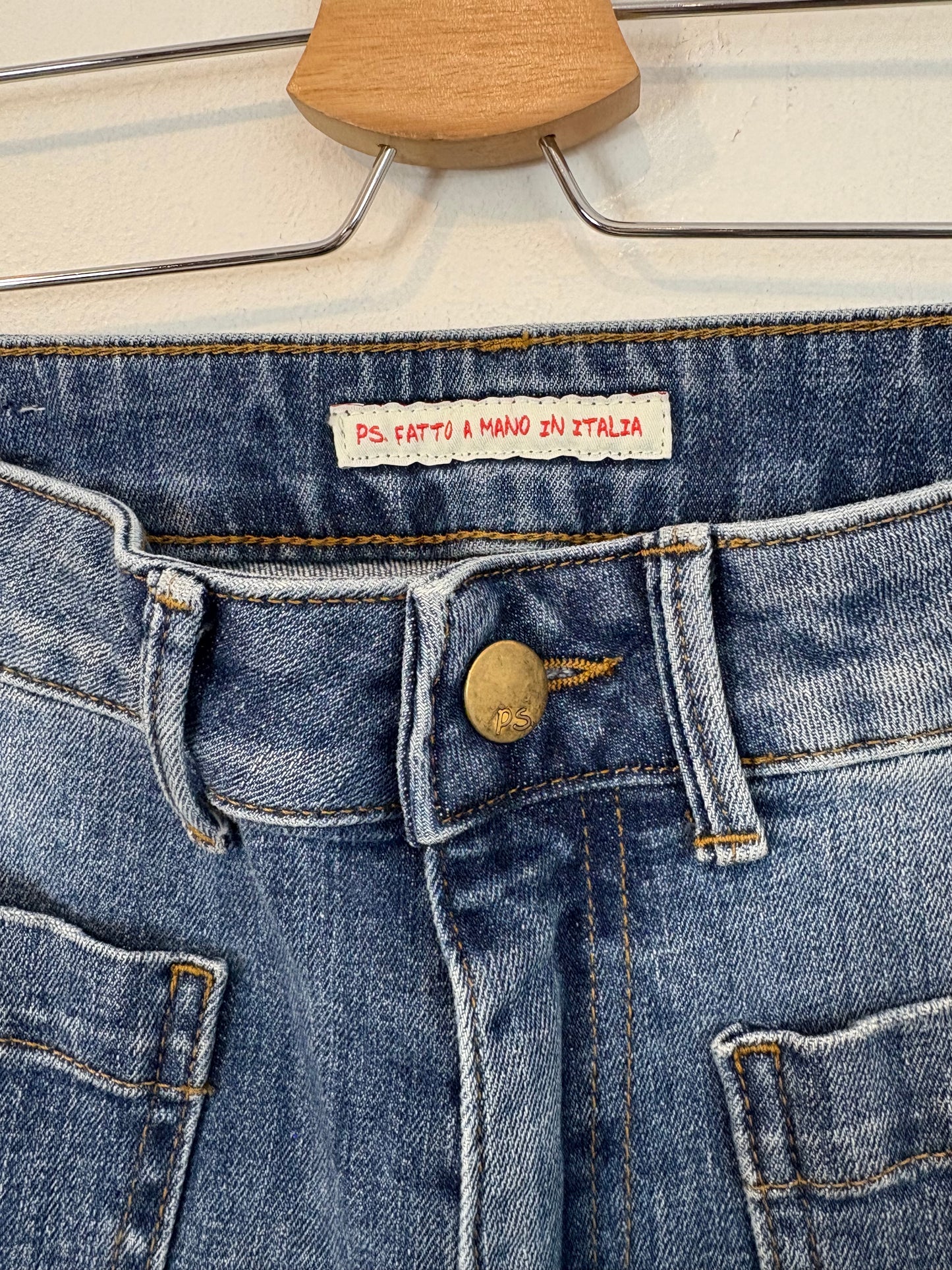 PS. DONTFORGETME. Denim pata ancha bolsillos