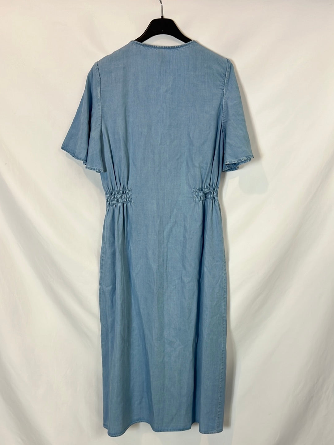 ZARA. Vestido midi denim fluido T.s